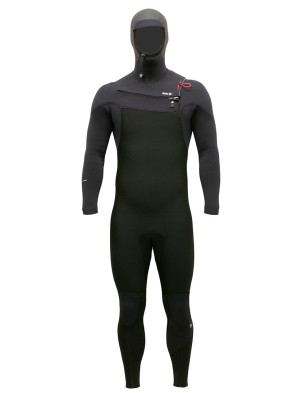 Alder Evo Fire MX Chest Zip 6/4mm Hooded Wetsuit - Black