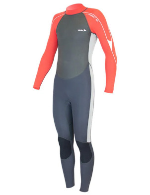Alder Impact Junior Back Zip 3/2mm Wetsuit - Red