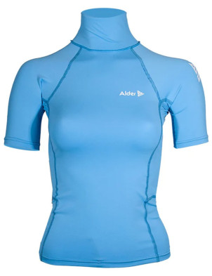 Alder Ladies Cruz Short Sleeve Rash Vest - Light Blue