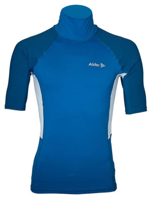 Alder Mens Cruz Short Sleeve Rash Vest - Azur Blue