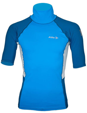 Alder Mens Cruz Short Sleeve Rash Vest - Mid Blue