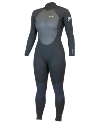 Alder Ladies Stealth Back Zip 5/4/3mm Wetsuit - Deep Black