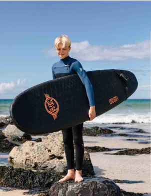 Surfworx Ribeye Mini Mal soft surfboard 8ft 0 Package - Black