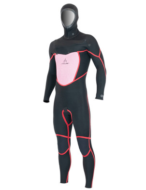 Alder Junior Torch Chest Zip 5/4mm Hooded Wetsuit - Blue