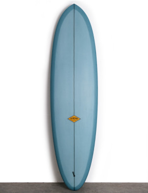 Almond Pleasant Pheasant 2 + 1 Surfboard 6ft 10 - Grey Blue Resin Tint