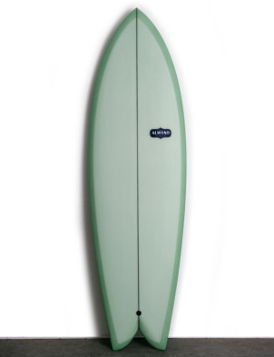 Almond Sandia Fish Surfboard 6ft 2 Futures - Sage Resin Tint