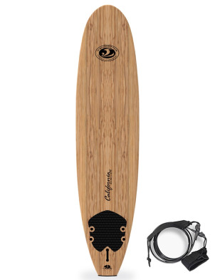 California Board Company Mini Mal soft surfboard 8ft - Wood Grain