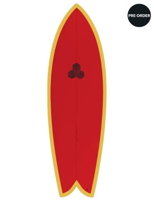 Channel Islands Feb's Fish surfboard 5ft 11 Futures - Red/Yellow