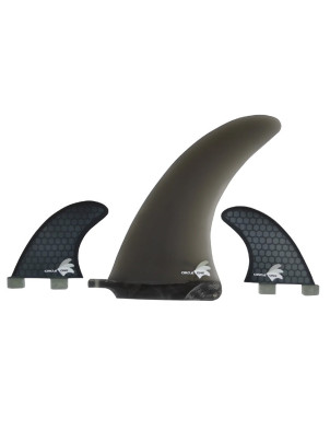 Circle One Fibreglass 6" Single fin + FCS side bites - Smoke/Grey