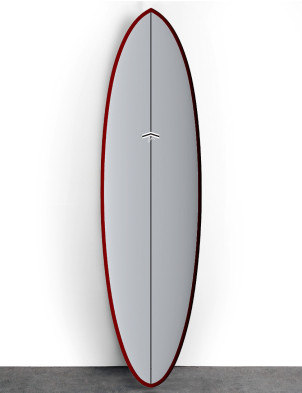 Thunderbolt CJ Nelson Outlier X Surfboard 6ft 6 FCS II 2 + 1 - Grey/Oxblood Rail