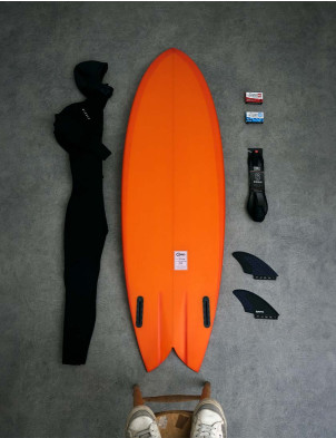 Cord Humbucker surfboard 6ft 0 Futures - Burnt Orange Resin Tint