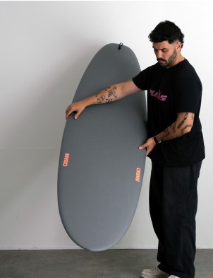 Crime Moth Soft Top Surfboard 7ft 4 Single Fin - Cool Grey