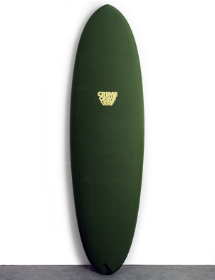 Crime Stubby Soft Top Surfboard 6ft 6 Single Fin - Army Green