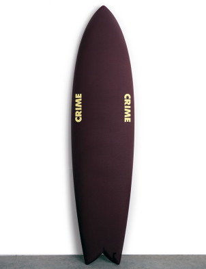 Crime Keel Long Fish Soft Top Surfboard 7ft 5 - Oxblood/Syndicate