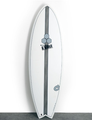 Torq x Channel Islands X-Lite Pod Mod surfboard 5ft 6 - White + Pinline