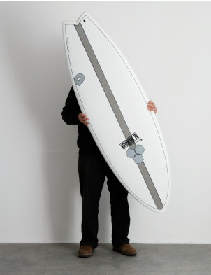 Torq x Channel Islands X-Lite Pod Mod surfboard 5ft 6 - White + Pinline