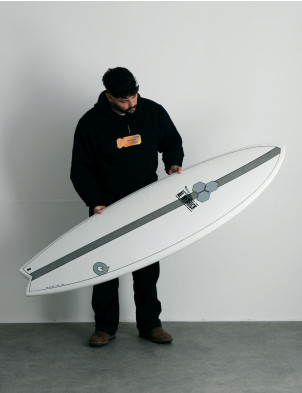 Torq x Channel Islands X-Lite Pod Mod surfboard 5ft 10 - White + Pinline