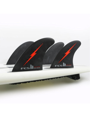 FCS II NF Big Wave G10 Paddle Quad Fins Large - Black