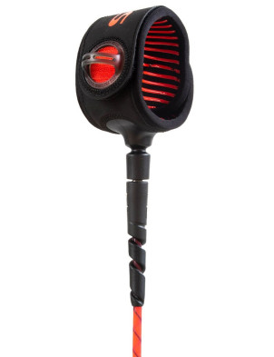 FCS Freedom Helix Surfboard Leash 7ft - Red/Black