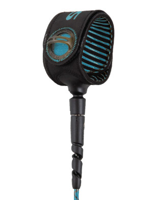 FCS Freedom Helix Surfboard Leash 6ft - Tranquil Blue/Black