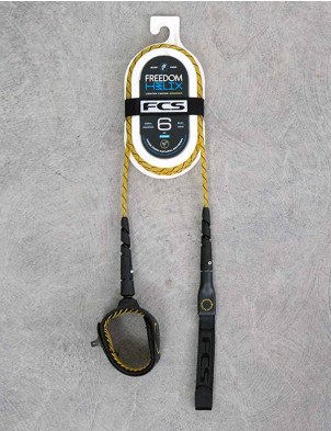 FCS Freedom Helix Surfboard Comp Leash 6ft - Mango/Black