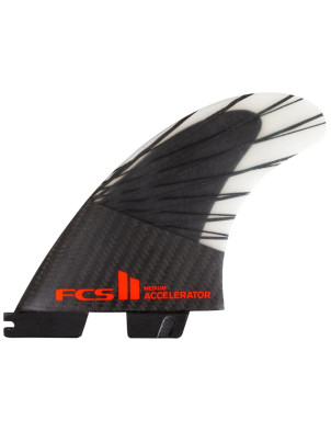FCS II Accelerator PC Carbon Tri Fin fins Medium - Black/Red
