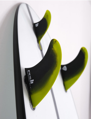 FCS II MR PC Twin + Stabilizer Fins X Large - Cyber Lime/Black