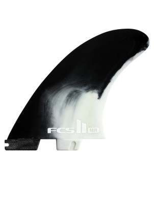 FCS II MR PC Twin + Stabilizer Fins X Large - Black/White Swirl