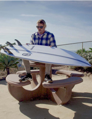 Slater Designs Volcanic Sci-Fi 2.0 surfboard 6ft 1 Futures - White