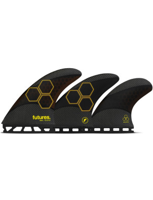 Futures AM2 Techflex Tri-Quad Fins Large - Black/Orange