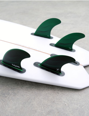 Futures F8 Legacy Series HC Tri/Quad Fins Large - Black/Green