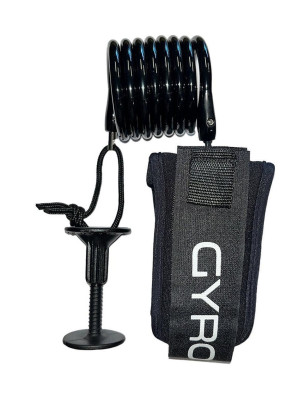 Gyroll Coiled Bicep Bodyboard leash - Black