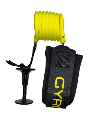Gyroll Coiled Bicep bodyboard leash - Yellow
