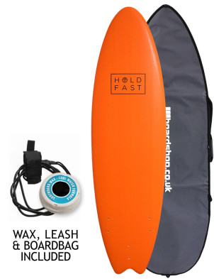 Hold Fast Hybrid Foam Surfboard 6ft 6 Package - Orange  