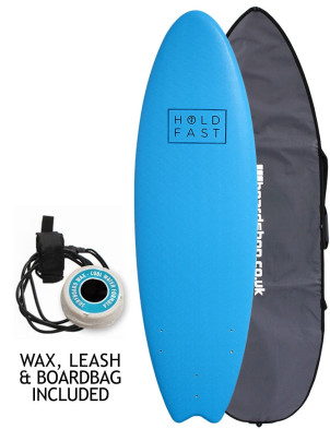 Hold Fast Hybrid Foam Surfboard 6ft 0 Package - Azur Blue 
