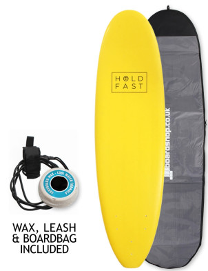 Hold Fast Kids Foam Surfboard Package 6ft 2 - Yellow