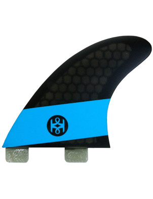 Koalition Classic Stripe Honeycomb FCS Quad Rear Fins Medium - Smoke/Blue