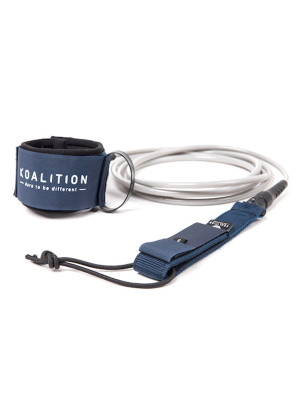 Koalition Regular 9ft Knee Surfboard Leash - Navy/Blue/Silver