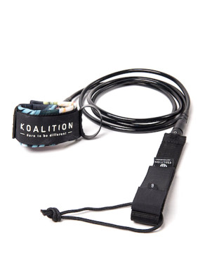 Koalition Regular 9ft Knee Surfboard Leash - Waikiki/Black