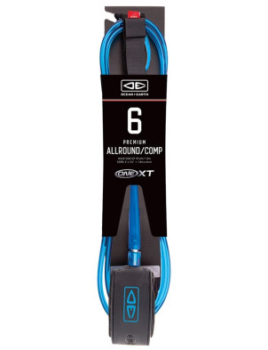 Ocean & Earth One XT All Round/Comp surfboard leash 6ft - Blue