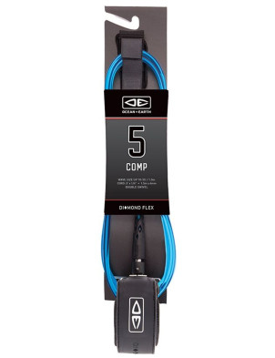 Ocean & Earth Regular Diamond Flex Comp Surfboard leash 5ft - Blue