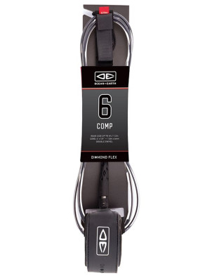 Ocean & Earth Comp Diamond Flex Mould Surfboard Leash 6ft - Black