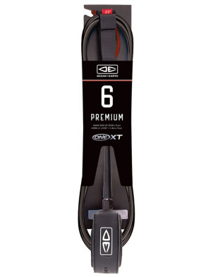 Ocean & Earth One XT Premium surfboard leash 6ft - Black