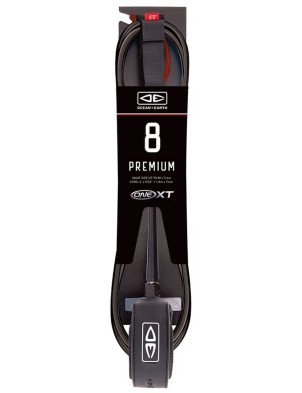 Ocean & Earth One XT Premium surfboard leash 8ft - Black