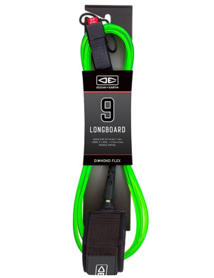 Ocean & Earth Regular Diamond Flex Longboard leash 9ft - Lime
