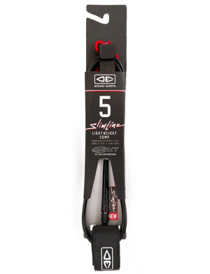 Ocean & Earth Slimline Comp surfboard leash 5ft - Black