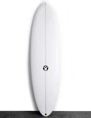 Maurice Cole RV Red Dingo Surfboard 7ft 2 Futures - White