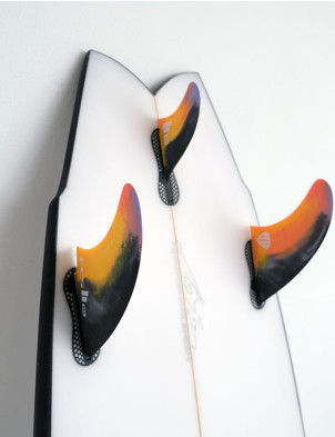 FCS II MR PC Twin + Stabilizer Fins X Large - Black/Colour Swirl 