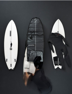 Mystic Saga XL Travel Triple Wheeled Sufboard Bag 10mm 6ft 4 - Black  