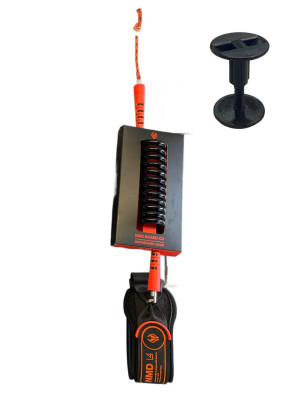 NMD Bodyboard L4 Bicep leash - Black/Fluro Red